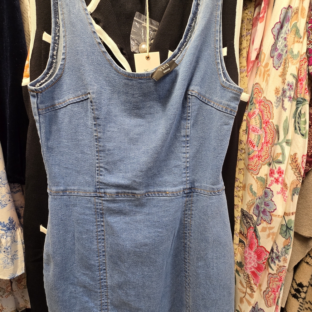 Vici Blue Denim Midi Dress
